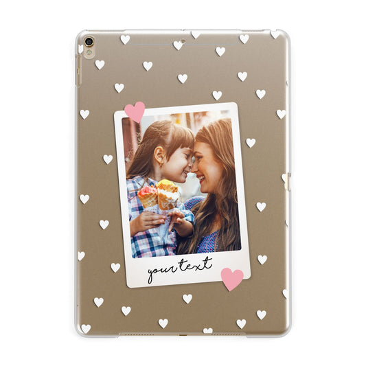Personalised Photo Love Hearts Apple iPad Gold Case