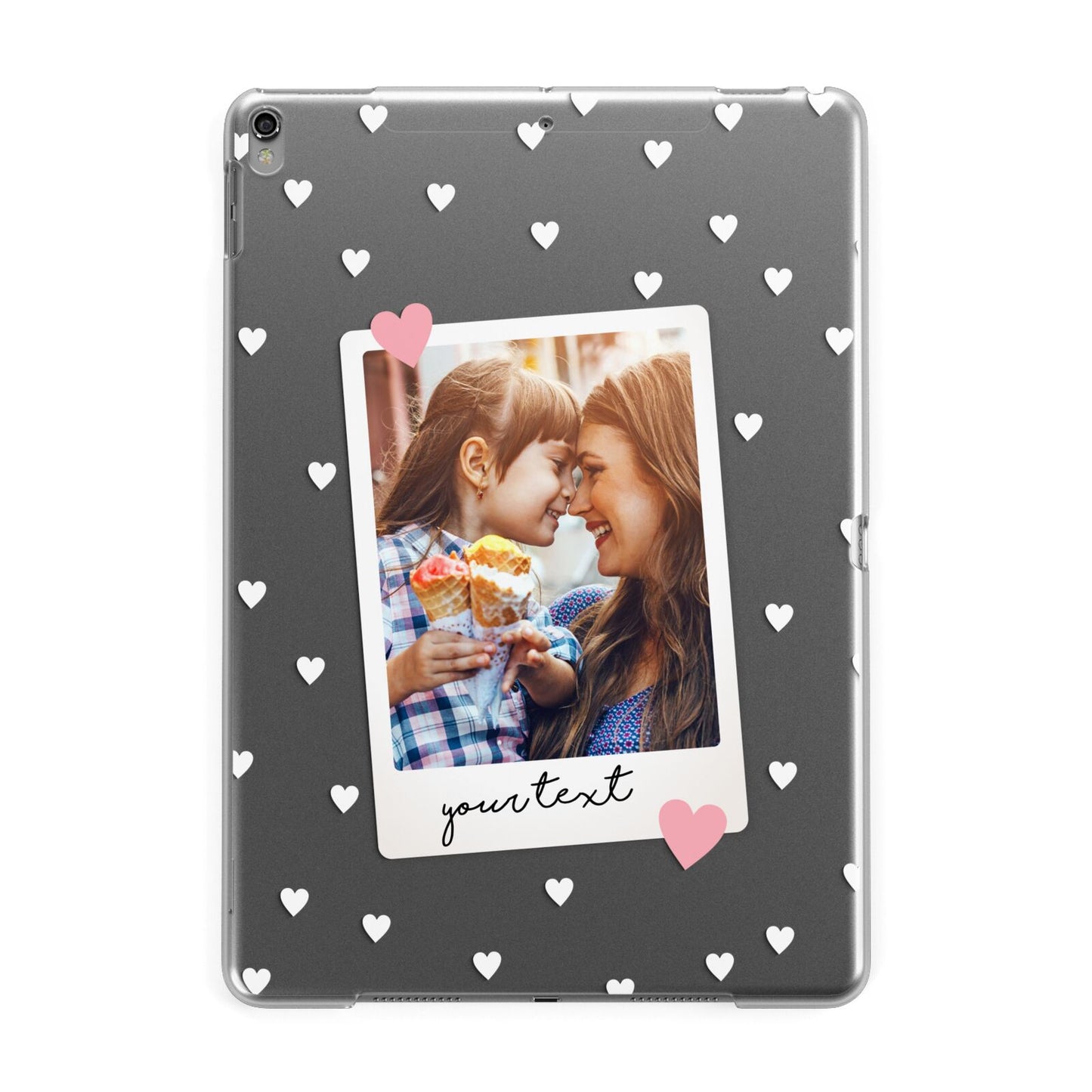 Personalised Photo Love Hearts Apple iPad Grey Case