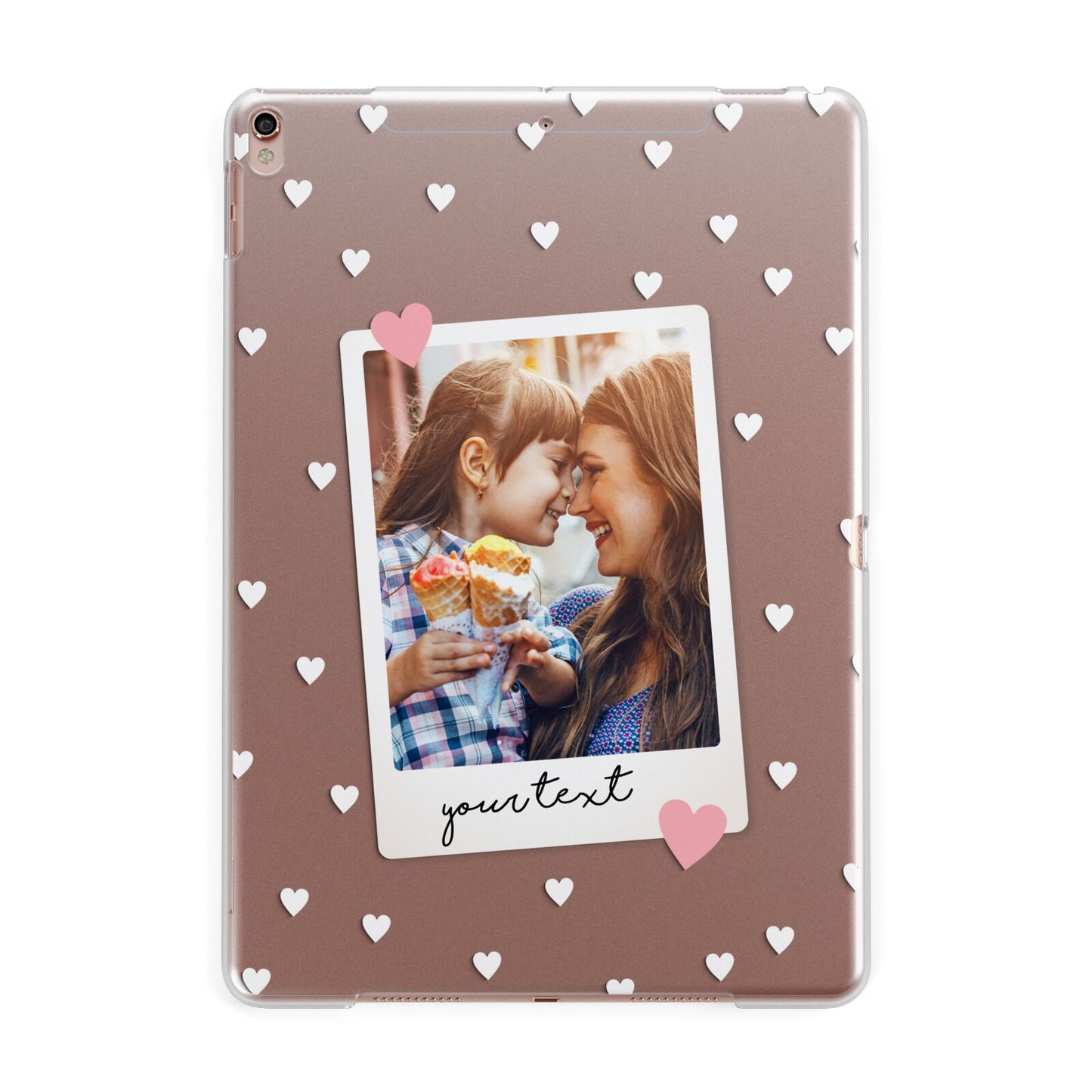Personalised Photo Love Hearts Apple iPad Rose Gold Case