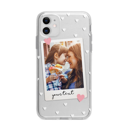 Personalised Photo Love Hearts Apple iPhone 11 in White with Bumper Case