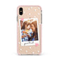 Personalised Photo Love Hearts Apple iPhone Xs Max Impact Case Pink Edge on Gold Phone