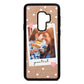 Personalised Photo Love Hearts Rose Gold Pebble Leather Samsung S9 Plus Case