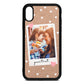 Personalised Photo Love Hearts Rose Gold Pebble Leather iPhone Xr Case