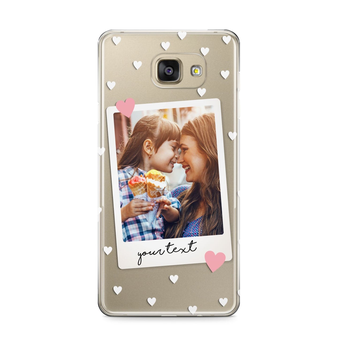 Personalised Photo Love Hearts Samsung Galaxy A9 2016 Case on gold phone