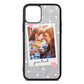 Personalised Photo Love Hearts Silver Pebble Leather iPhone 11 Case