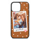 Personalised Photo Love Hearts Tan Pebble Leather iPhone 13 Pro Max Case