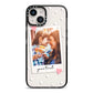 Personalised Photo Love Hearts iPhone 14 Black Impact Case on Silver phone