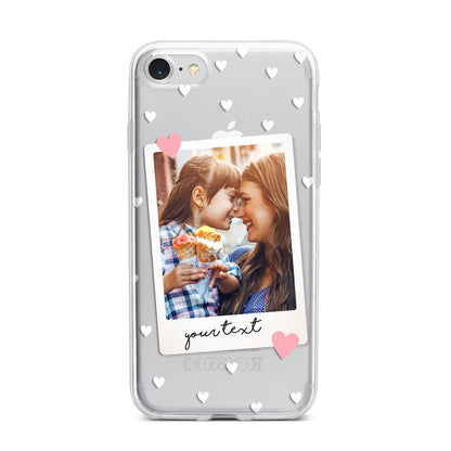 Personalised Photo Love Hearts iPhone 7 Bumper Case on Silver iPhone
