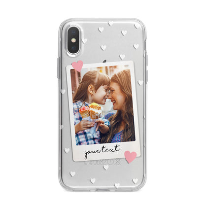 Personalised Photo Love Hearts iPhone X Bumper Case on Silver iPhone Alternative Image 1