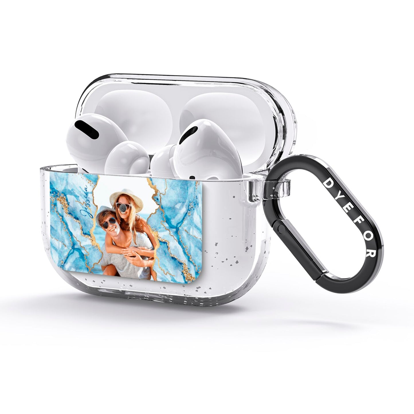 Personalised Photo Marble AirPods Glitter Case 3rd Gen Side Image