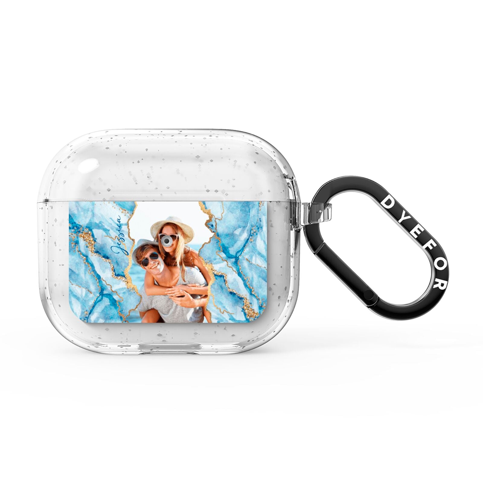 Personalised Photo Marble AirPods Glitter Case 3rd Gen