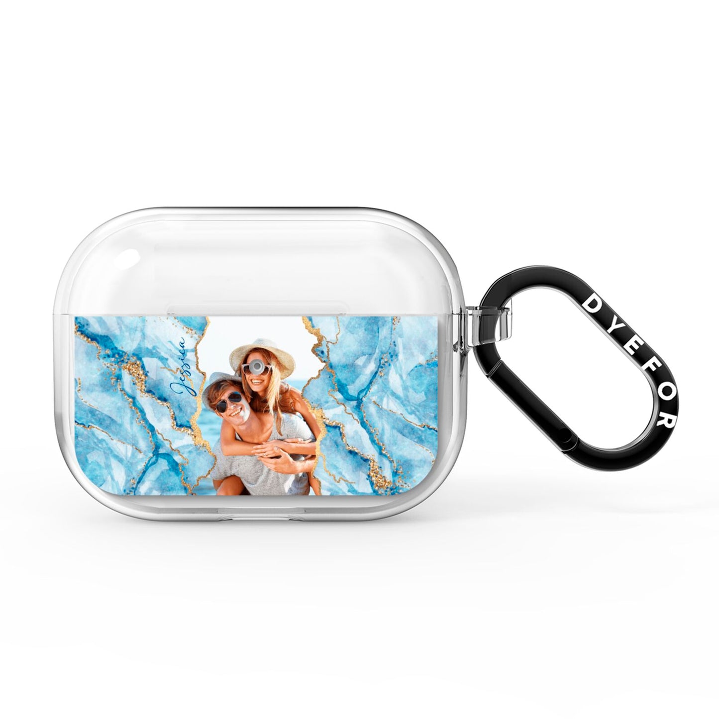 Personalised Photo Marble AirPods Pro Clear Case