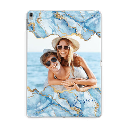 Personalised Photo Marble Apple iPad Silver Case