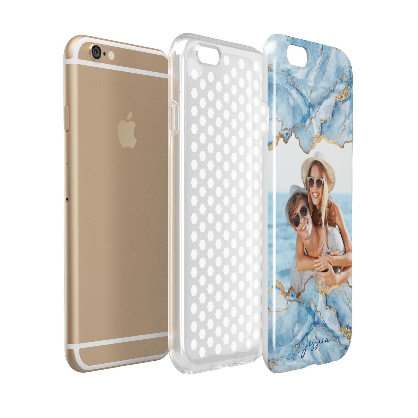 Personalised Photo Marble Apple iPhone 6 3D Tough Case Expanded view