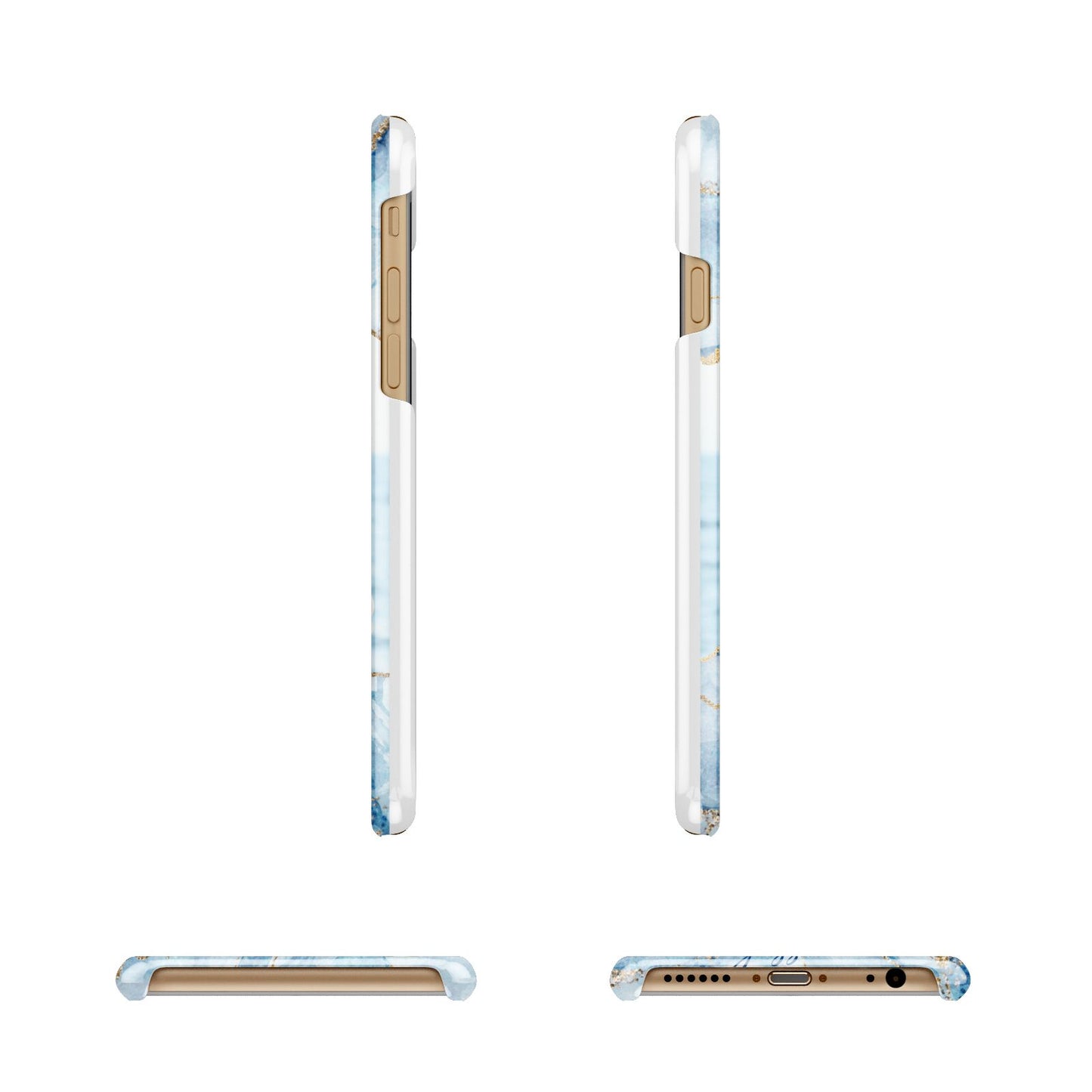 Personalised Photo Marble Apple iPhone 6 3D Wrap Snap Case Angled Images