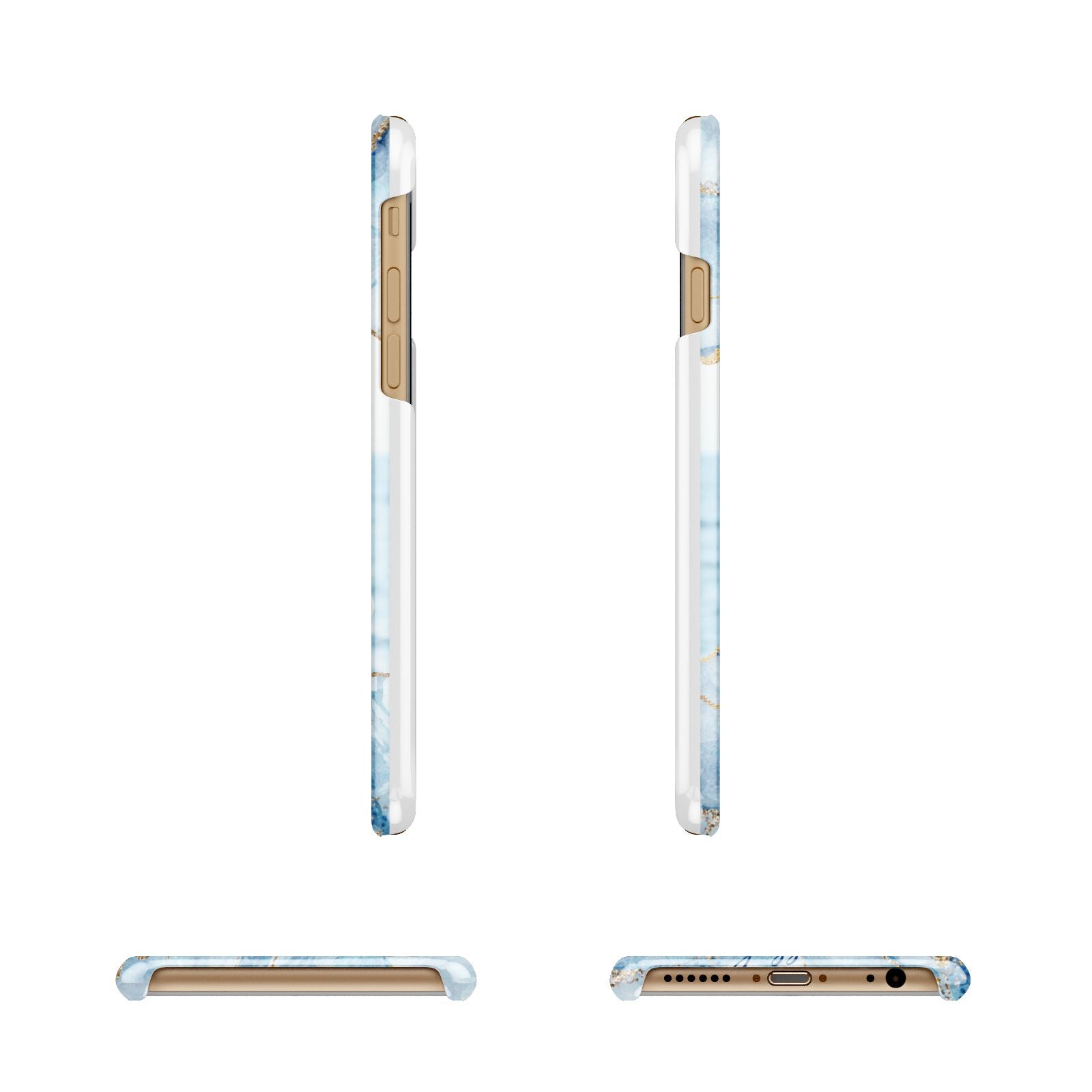 Personalised Photo Marble Apple iPhone 6 3D Wrap Snap Case Angled Images