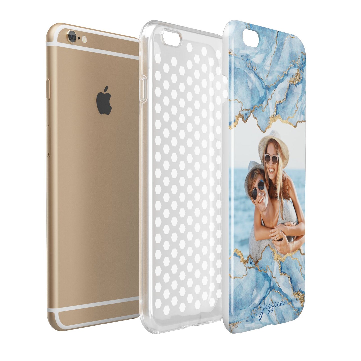 Personalised Photo Marble Apple iPhone 6 Plus 3D Tough Case Expand Detail Image