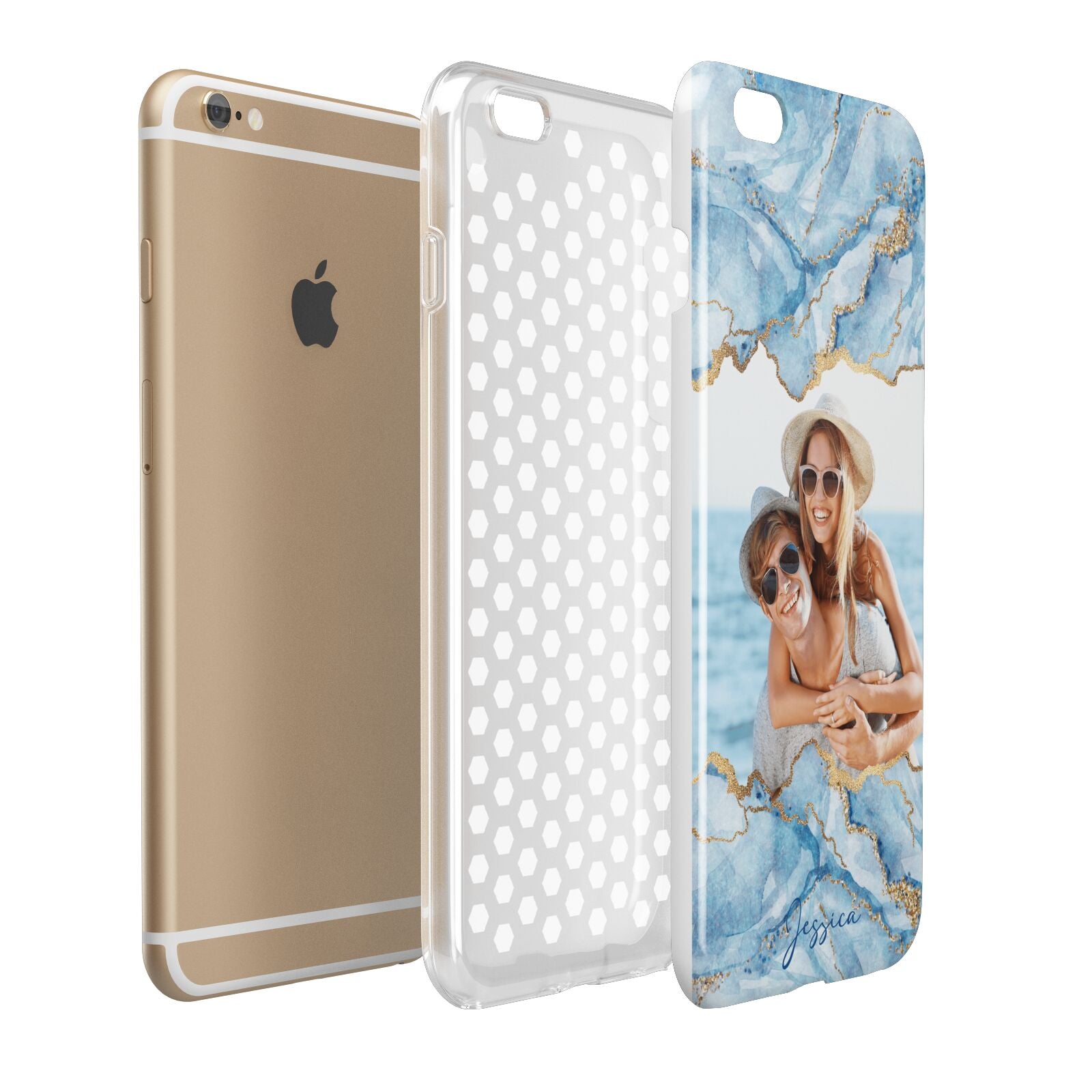 Personalised Photo Marble Apple iPhone 6 Plus 3D Tough Case Expand Detail Image