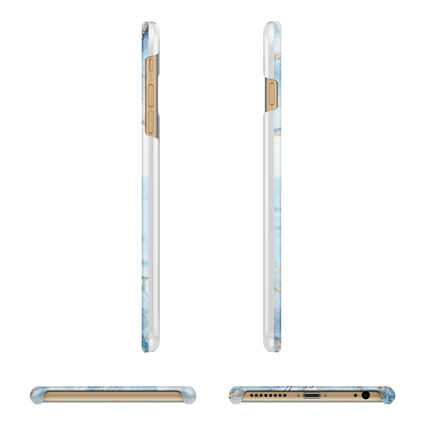 Personalised Photo Marble Apple iPhone 6 Plus 3D Wrap Snap Case Angled Images