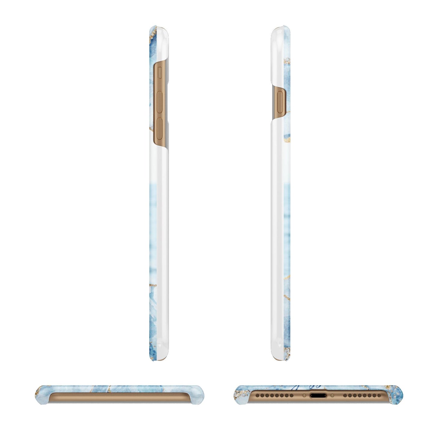 Personalised Photo Marble Apple iPhone 7 Plus 3D Wrap Snap Case Angled Images