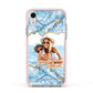 Personalised Photo Marble Apple iPhone XR Impact Case Pink Edge on Silver Phone