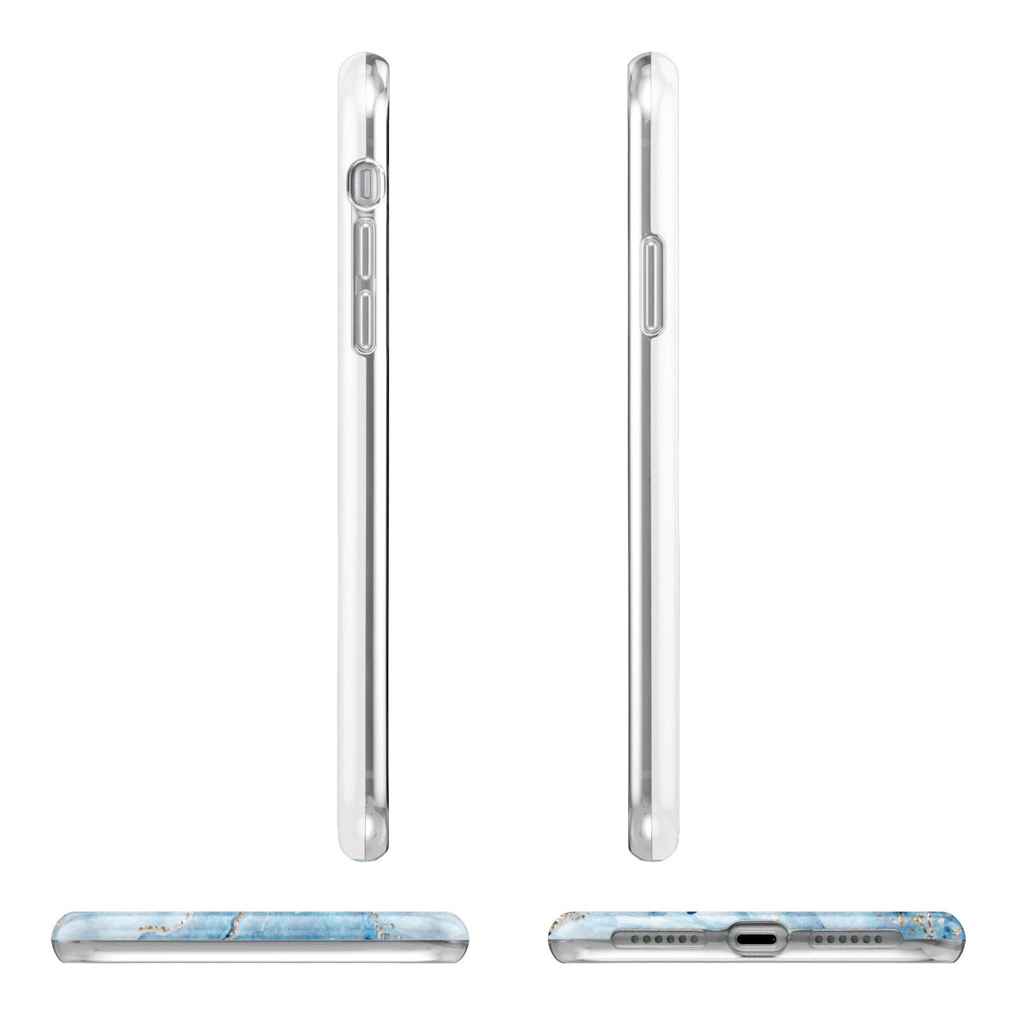 Personalised Photo Marble Apple iPhone XR in White with 3D Wrap Tough Case Alternative Image Angles