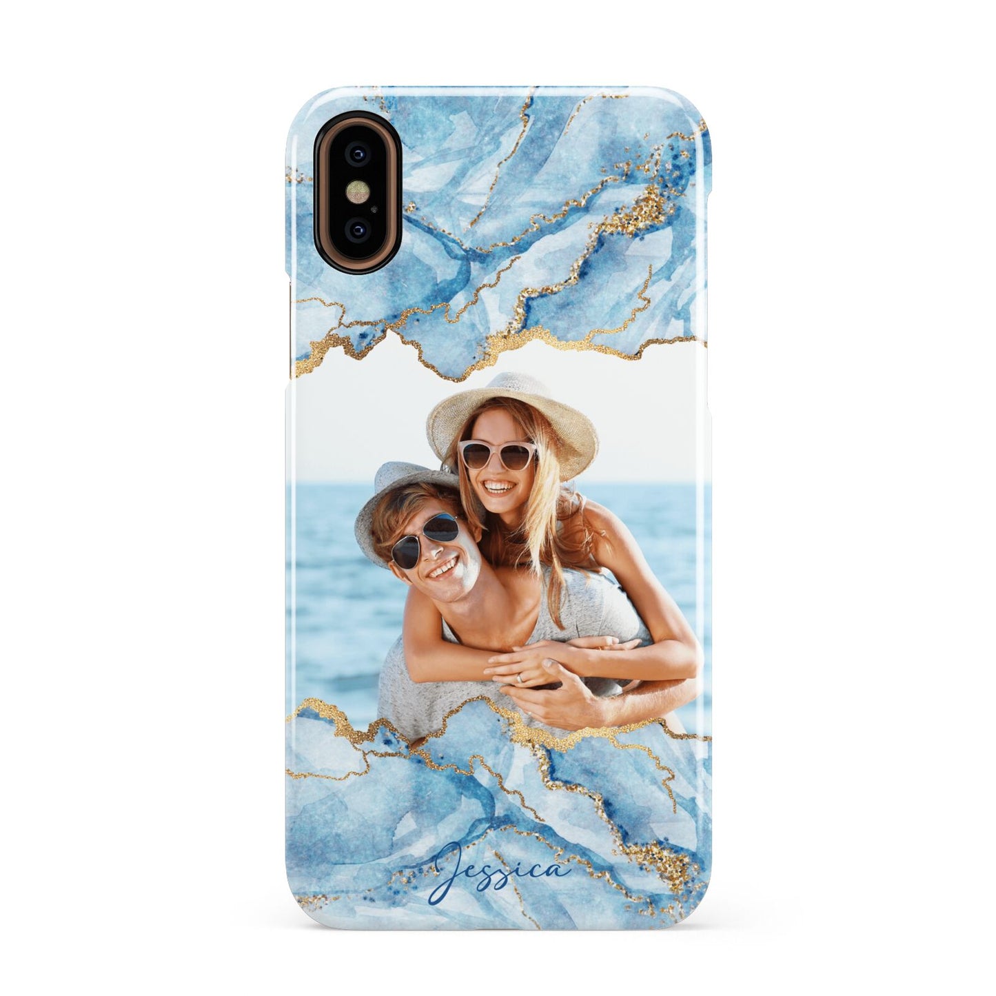 Personalised Photo Marble Apple iPhone XS 3D Snap Case