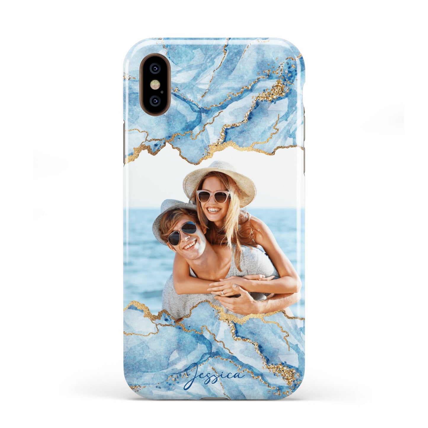 Personalised Photo Marble Apple iPhone XS 3D Tough