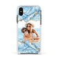 Personalised Photo Marble Apple iPhone Xs Impact Case White Edge on Black Phone
