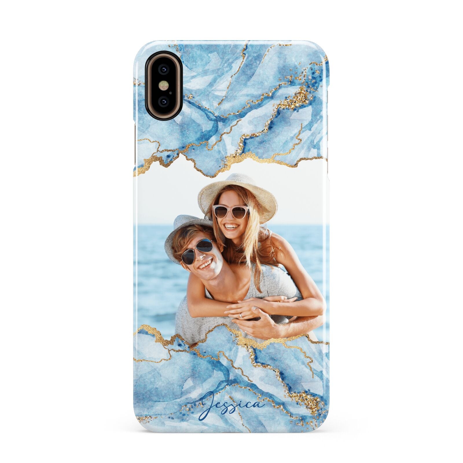 Personalised Photo Marble Apple iPhone Xs Max 3D Snap Case