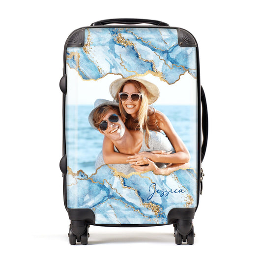 Personalised Photo Marble Suitcase