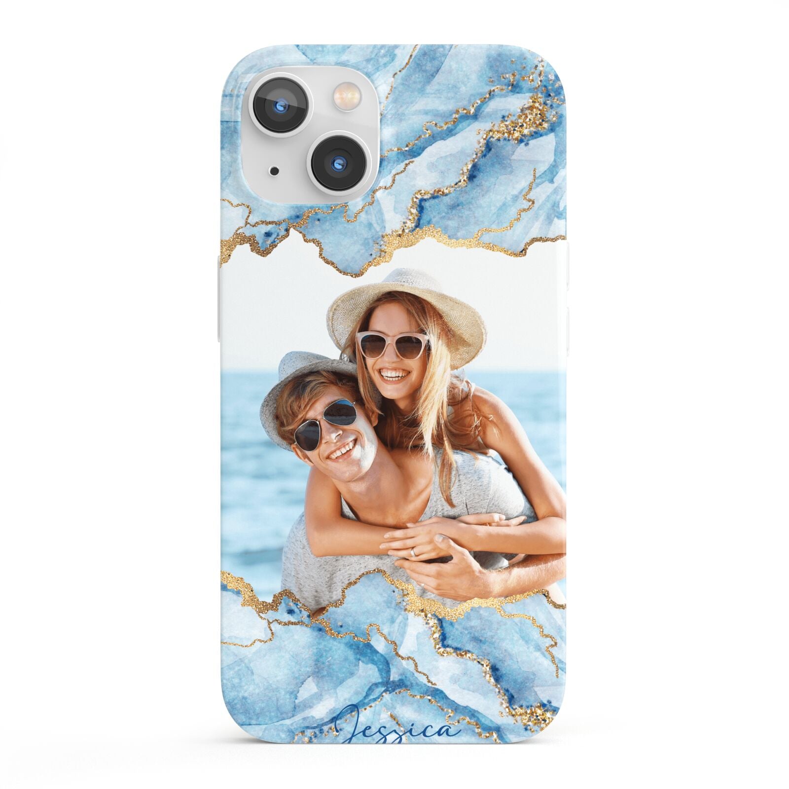 Personalised Photo Marble iPhone 13 Full Wrap 3D Snap Case