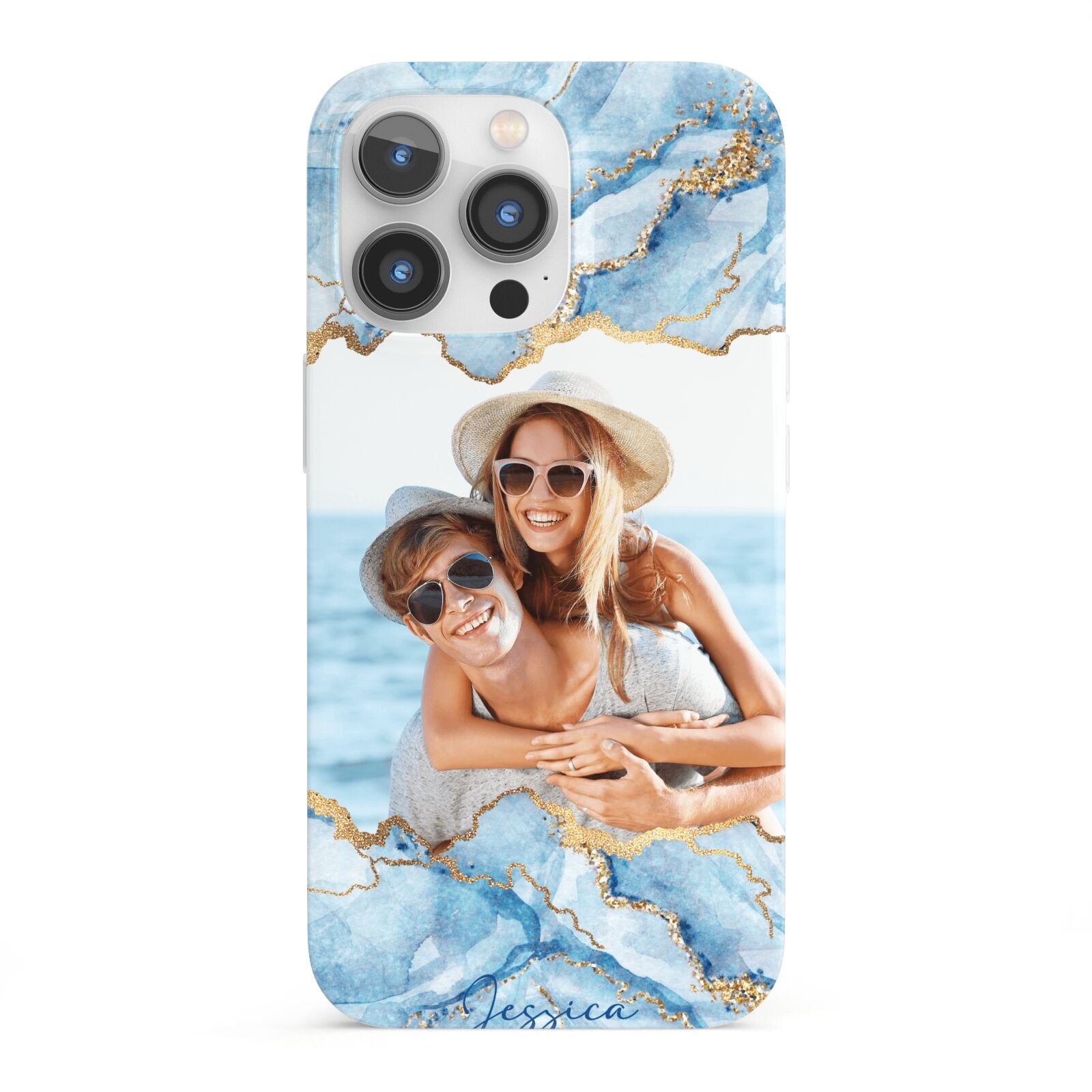 Personalised Photo Marble iPhone 13 Pro Full Wrap 3D Snap Case