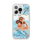 Personalised Photo Marble iPhone 14 Pro Clear Tough Case Silver