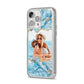 Personalised Photo Marble iPhone 14 Pro Max Glitter Tough Case Silver Angled Image