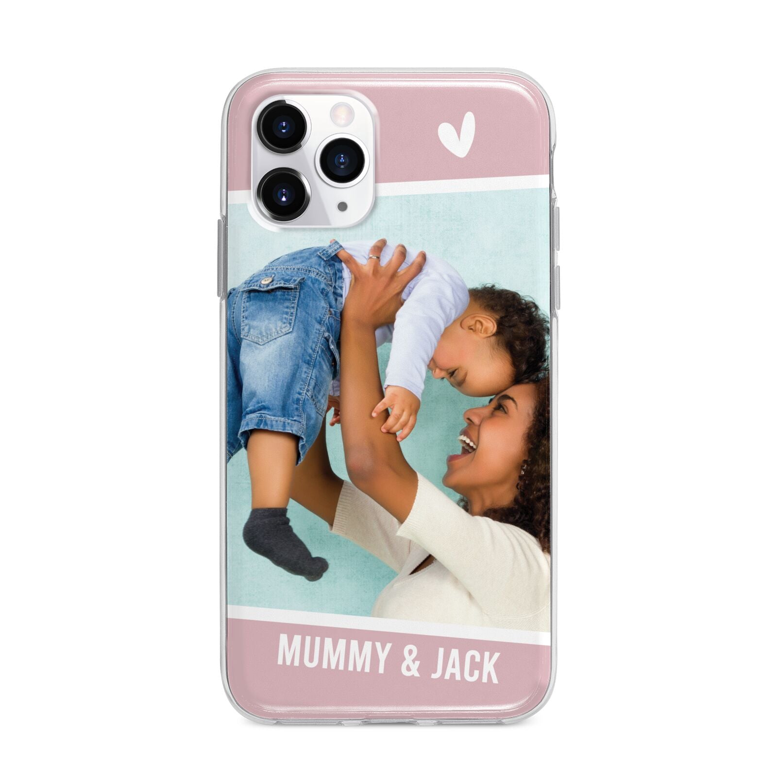 Personalised Photo Mummy and Child Apple iPhone 11 Pro Max in Silver with Bumper Case