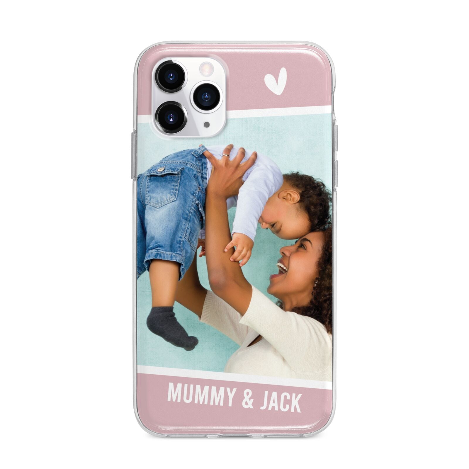 Personalised Photo Mummy and Child Apple iPhone 11 Pro in Silver with Bumper Case