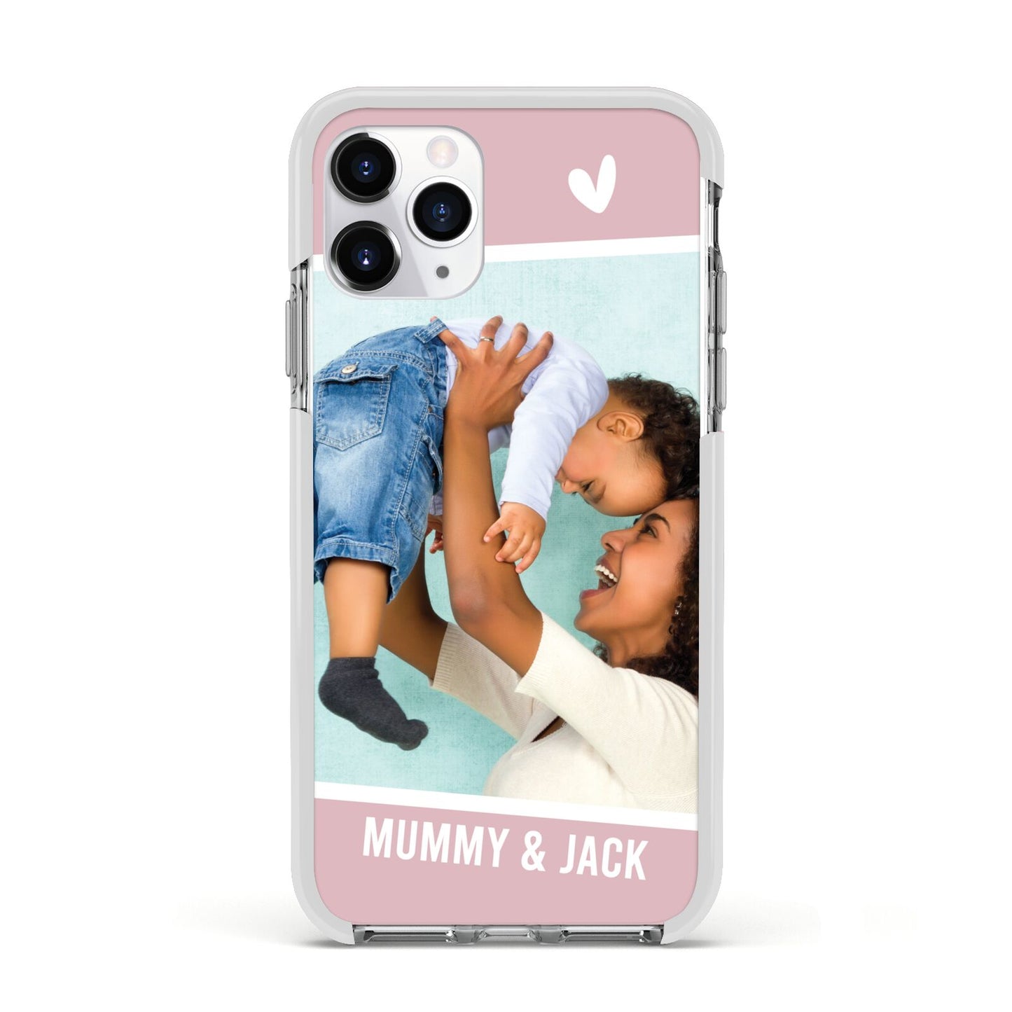 Personalised Photo Mummy and Child Apple iPhone 11 Pro in Silver with White Impact Case
