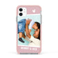 Personalised Photo Mummy and Child Apple iPhone 11 in White with Pink Impact Case