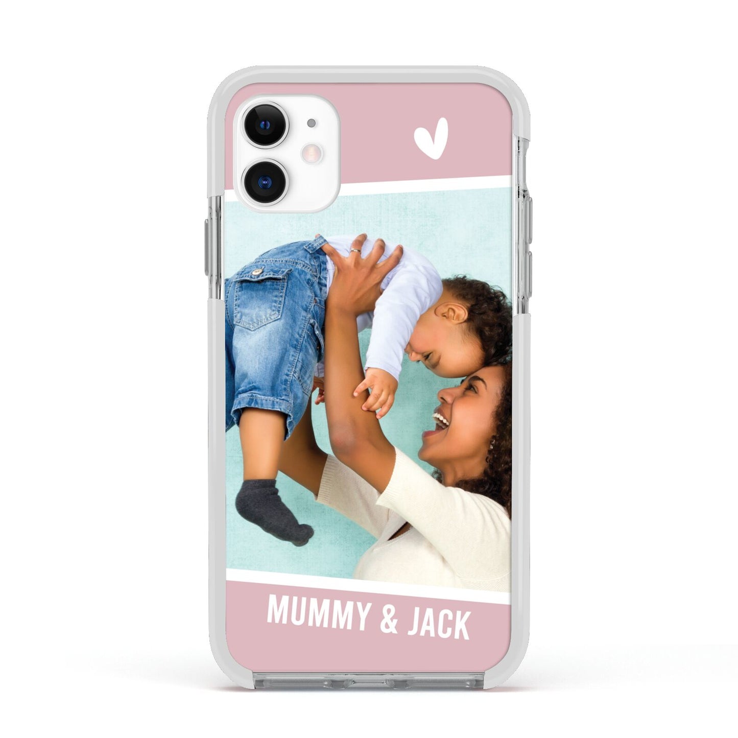 Personalised Photo Mummy and Child Apple iPhone 11 in White with White Impact Case
