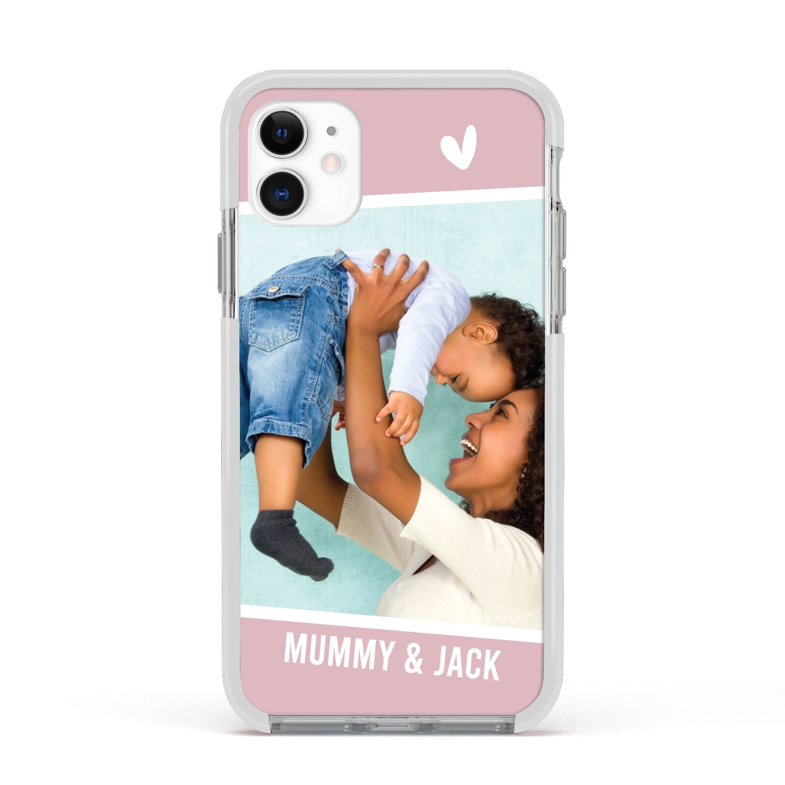 Personalised Photo Mummy and Child Apple iPhone 11 in White with White Impact Case