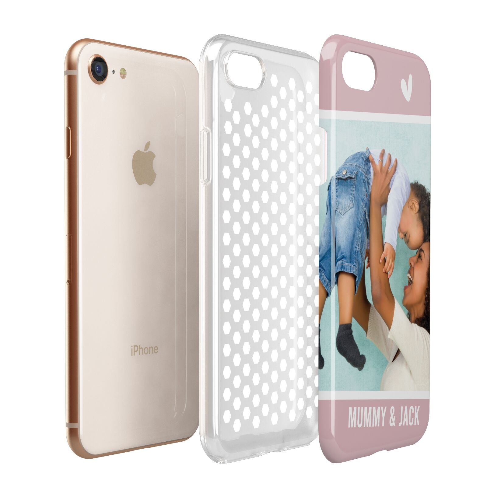 Personalised Photo Mummy and Child Apple iPhone 7 8 3D Tough Case Expanded View