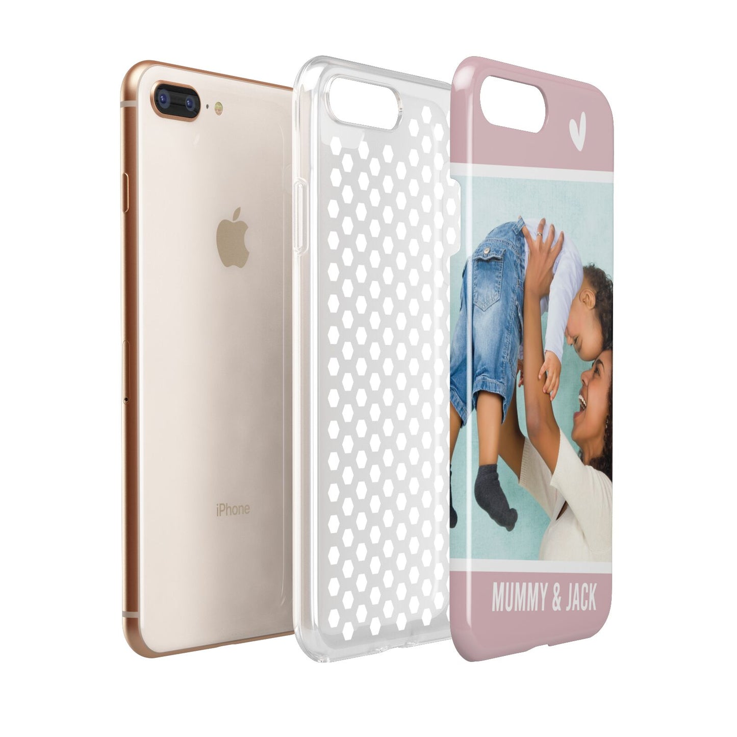Personalised Photo Mummy and Child Apple iPhone 7 8 Plus 3D Tough Case Expanded View