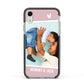 Personalised Photo Mummy and Child Apple iPhone XR Impact Case Black Edge on Silver Phone