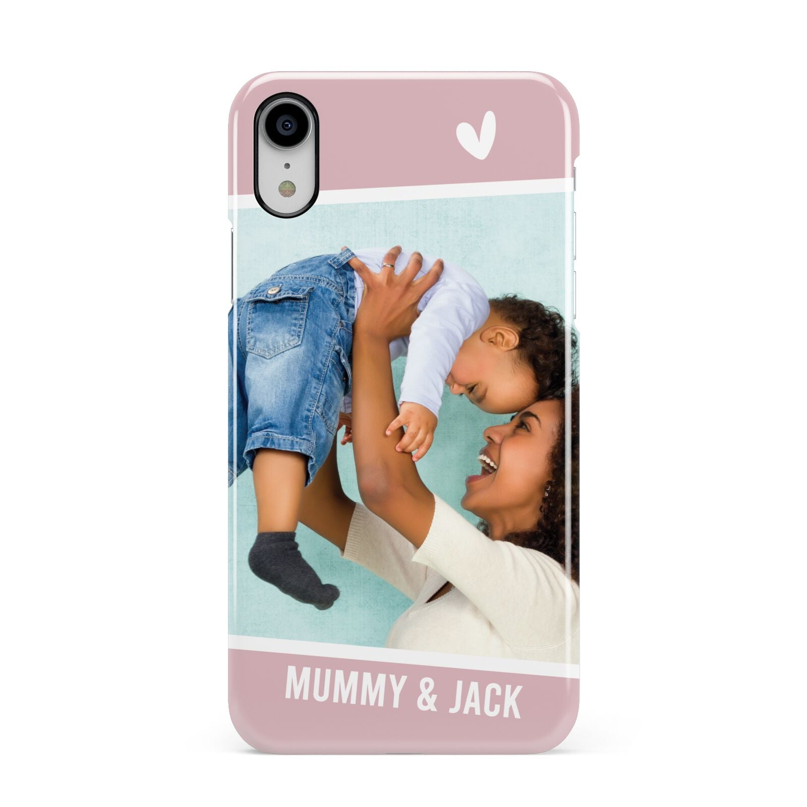 Personalised Photo Mummy and Child Apple iPhone XR White 3D Snap Case