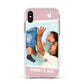 Personalised Photo Mummy and Child Apple iPhone Xs Impact Case White Edge on Gold Phone