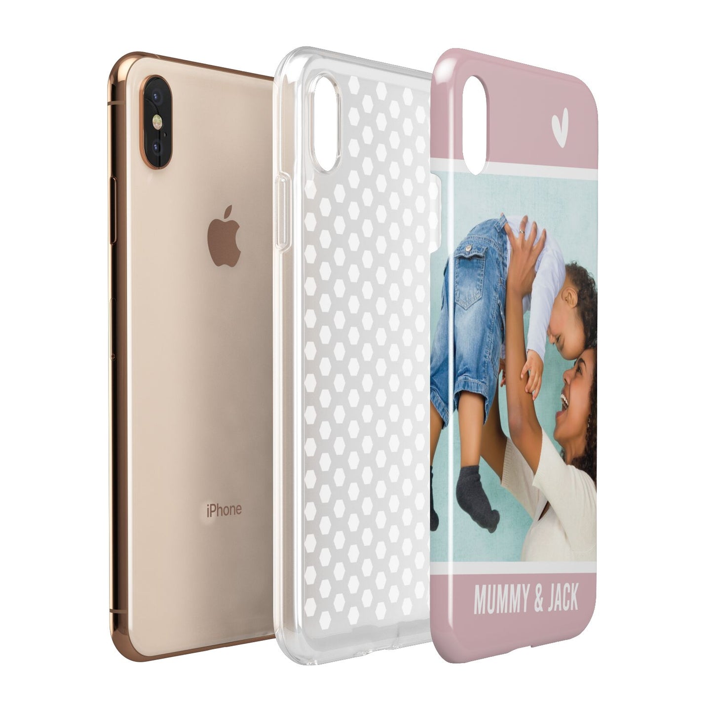 Personalised Photo Mummy and Child Apple iPhone Xs Max 3D Tough Case Expanded View