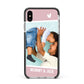 Personalised Photo Mummy and Child Apple iPhone Xs Max Impact Case Black Edge on Silver Phone