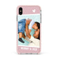 Personalised Photo Mummy and Child Apple iPhone Xs Max Impact Case Pink Edge on Silver Phone