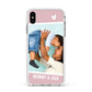 Personalised Photo Mummy and Child Apple iPhone Xs Max Impact Case White Edge on Silver Phone
